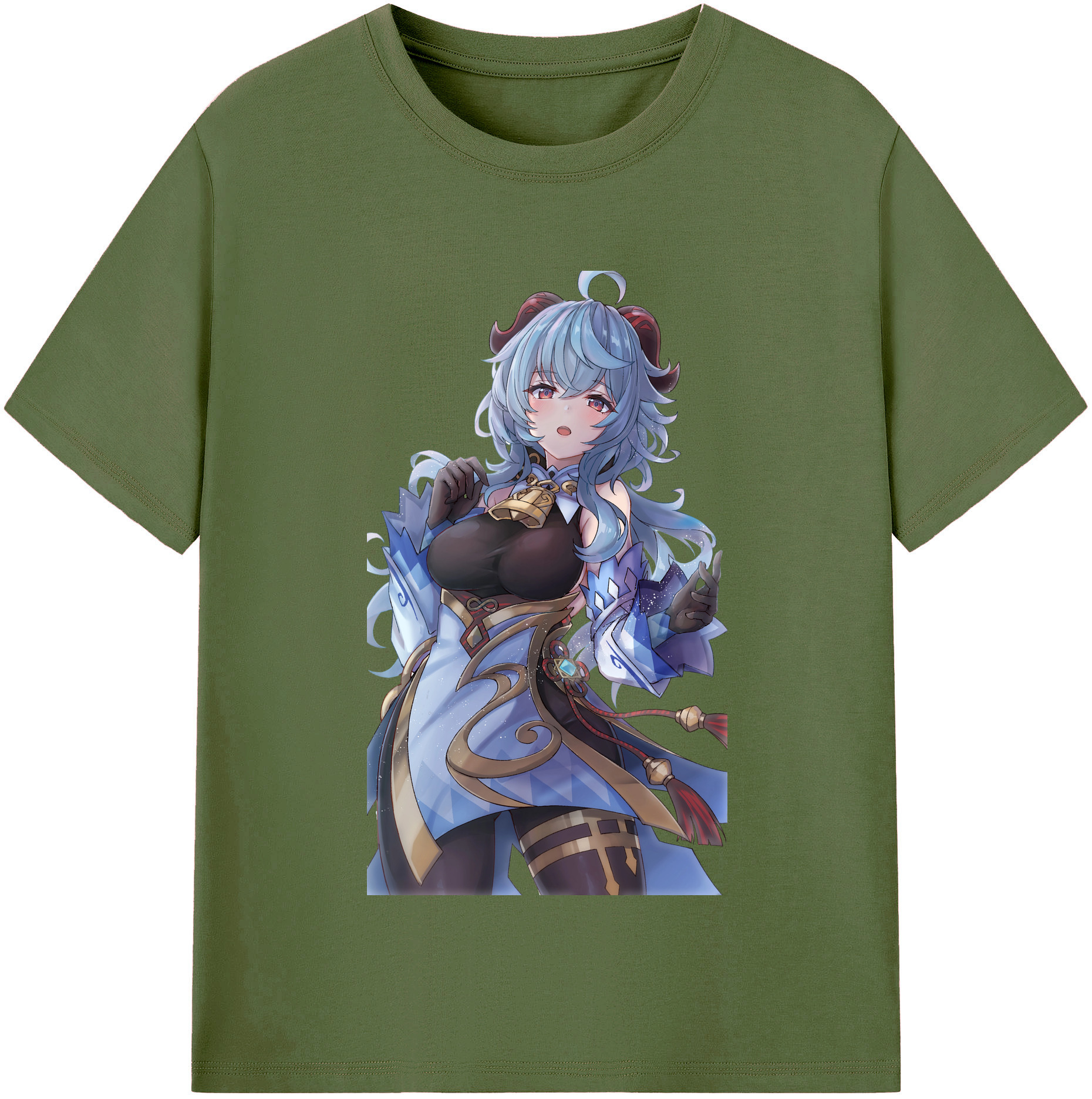 げんし神 甘雨 かんう genshin Ganyu 綿100％半袖Tシャツ（フロントプリント）